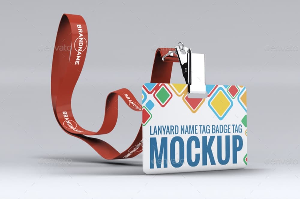 lanyard name tag badge mockup