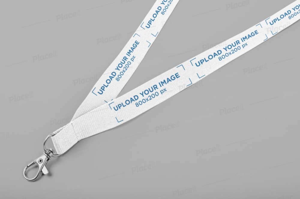 minimal lanyard mockup customizable background