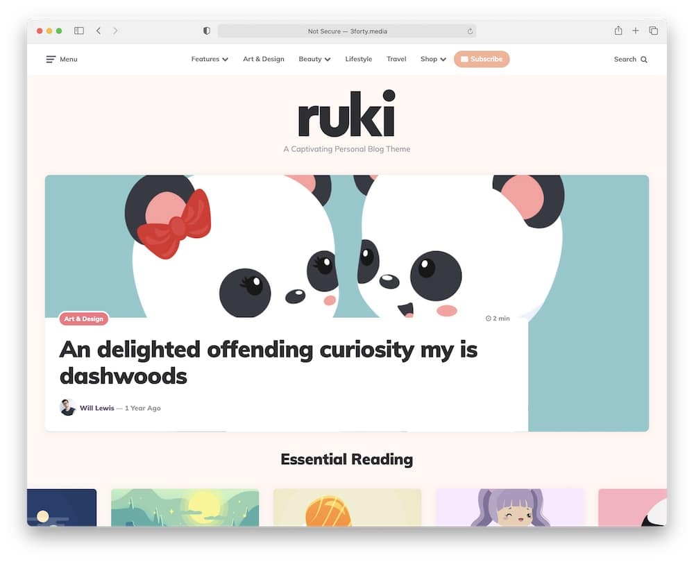 ruki wordpress vlog theme