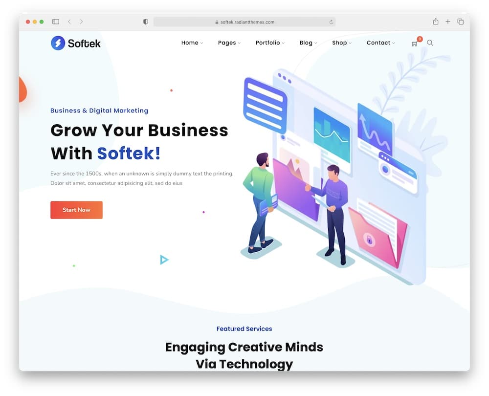 softek multi language wordpress theme