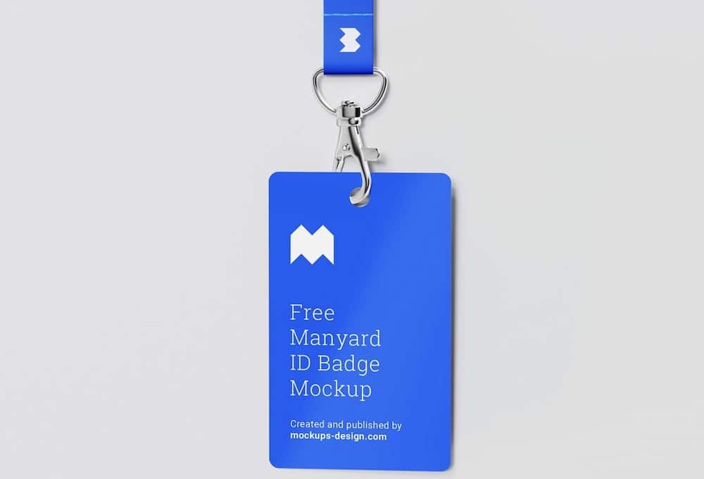 free lanyard and id badge mockup