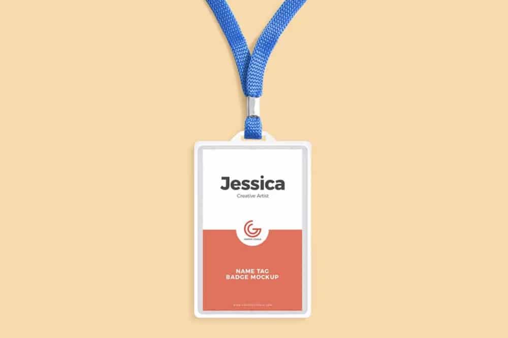 free name badge mockup