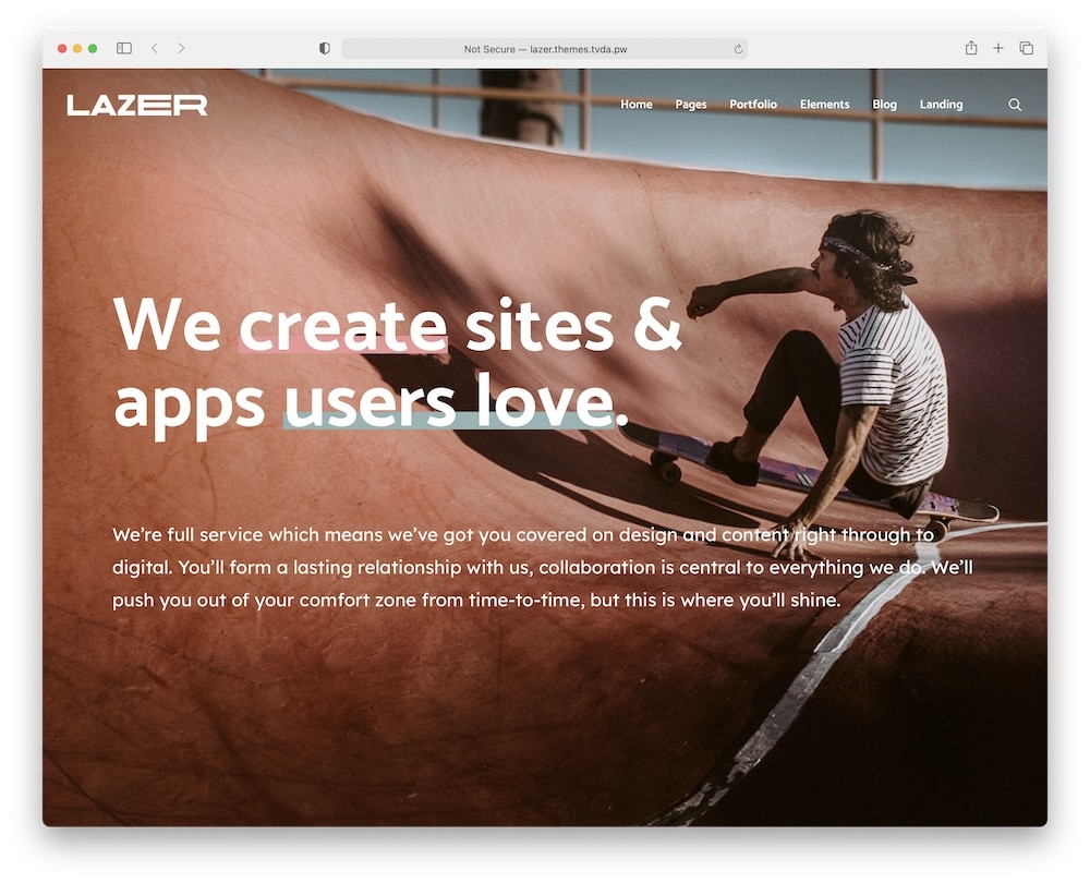 lazer parallax wordpress theme