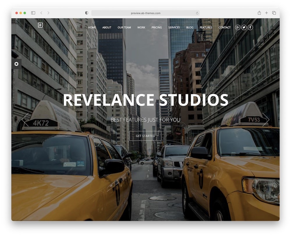 revelance business parallax wordpress theme