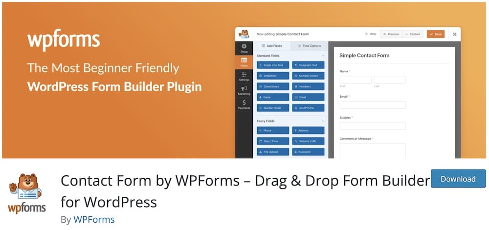 wpforms form builder free plugin