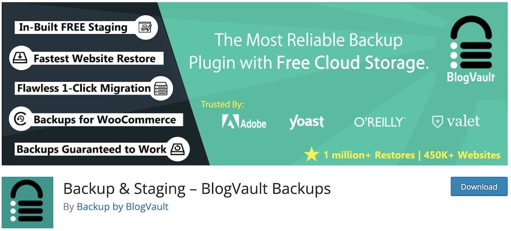 blogvault free wordpress backup staging plugin