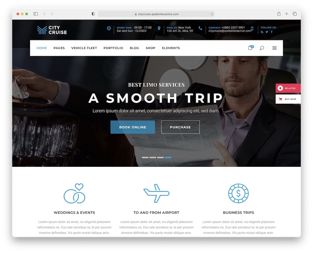 city cruise taxi wordpress theme