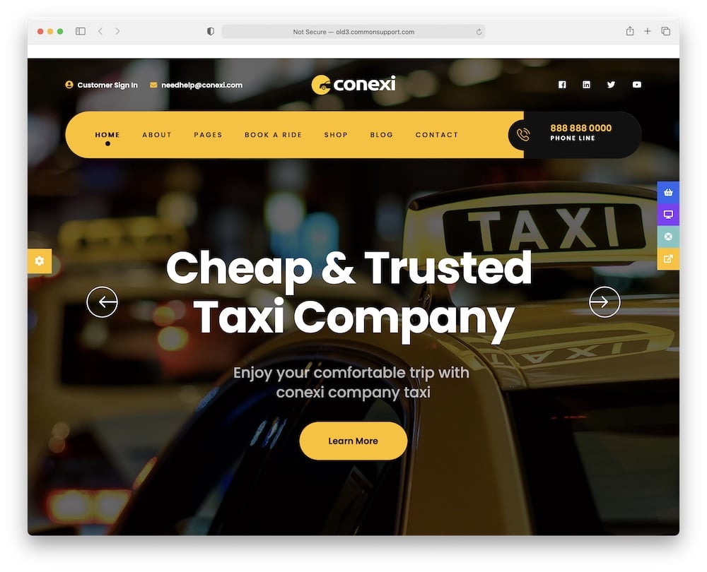 conexi cab booking wordpress theme