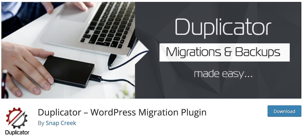 duplicator free wordpress migration plugin