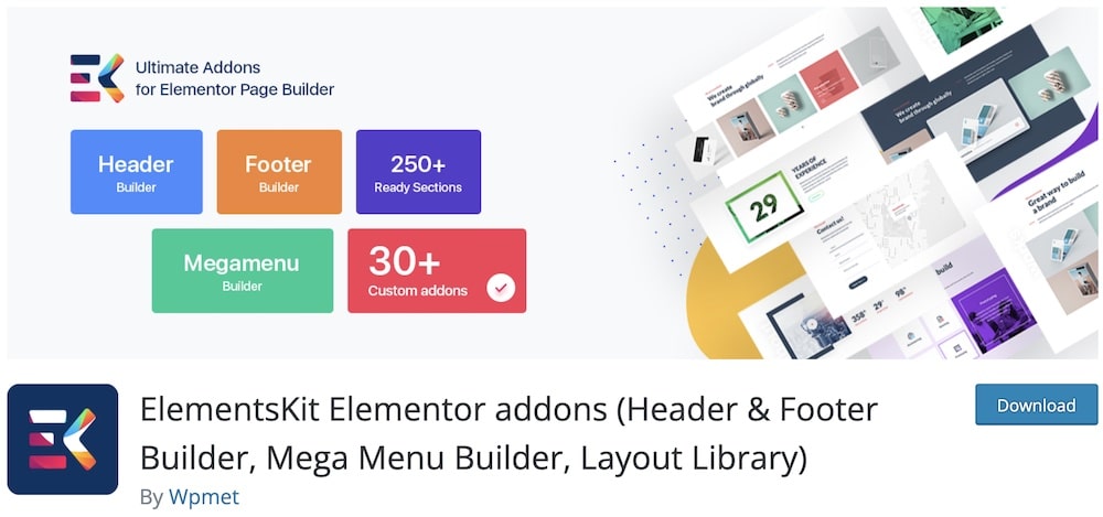 elementskit free wordpress plugin