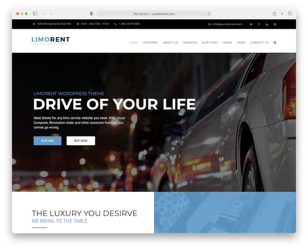 limo rent wordpress theme