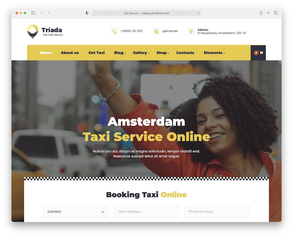 triada taxi wordpress theme