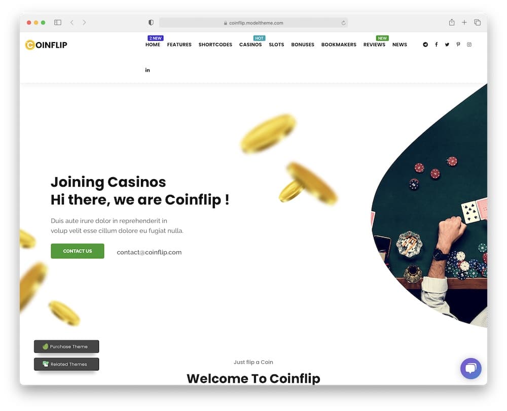 coinflip wordpress casino theme