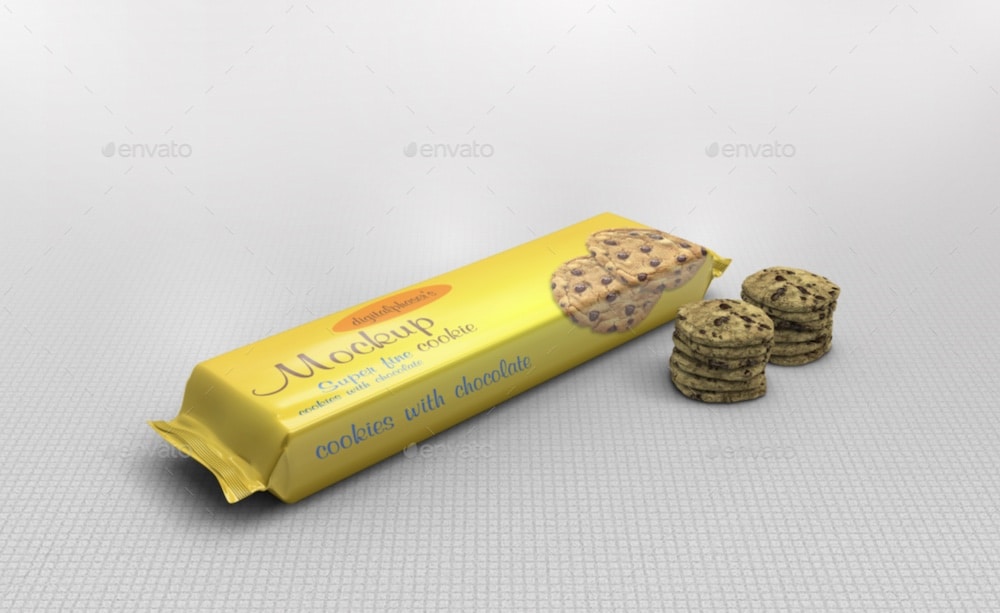 cookies foil packaging mockup