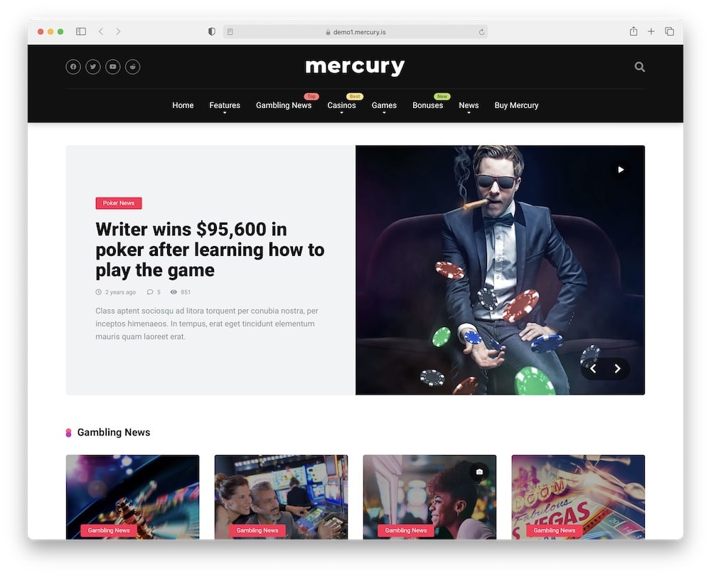 mercury wordpress gambling theme