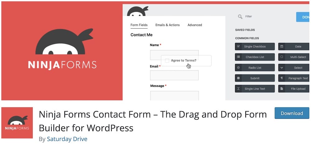 ninja forms free wordpress plugin