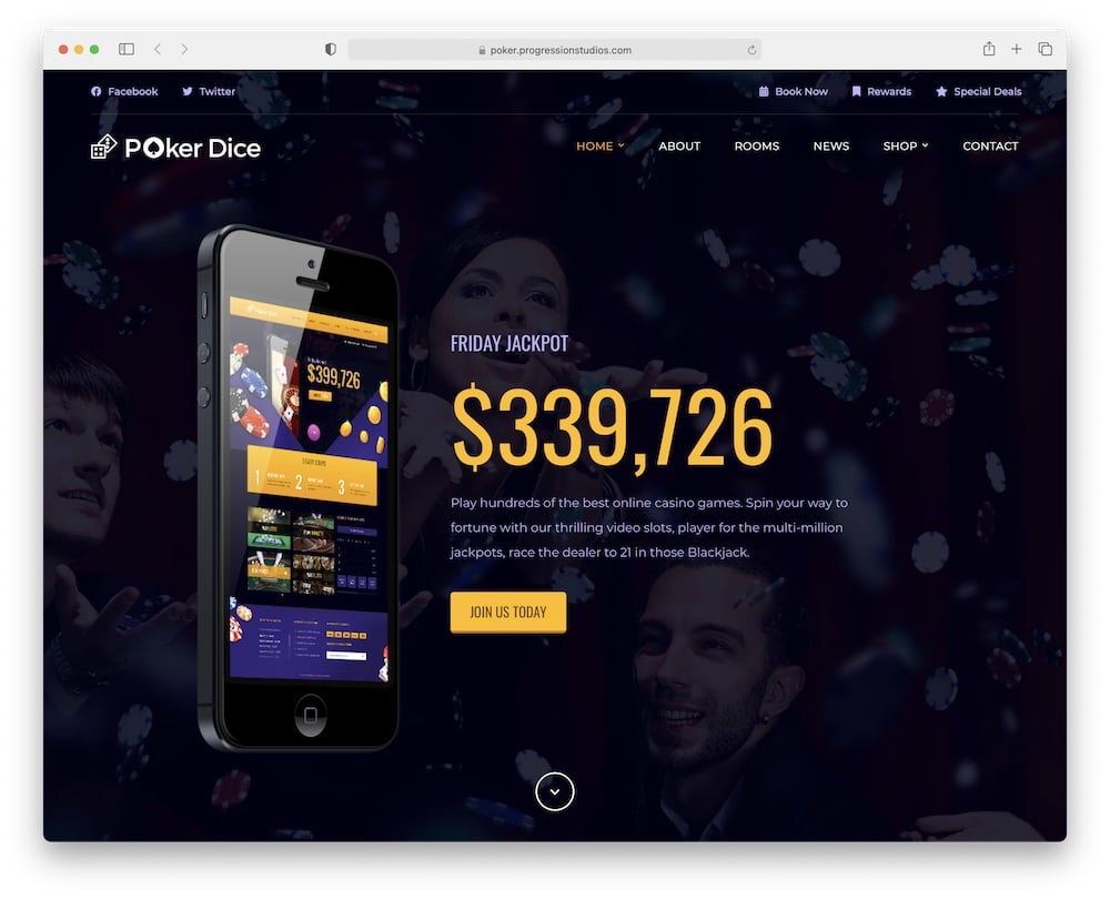 poker dice wordpress gambling theme