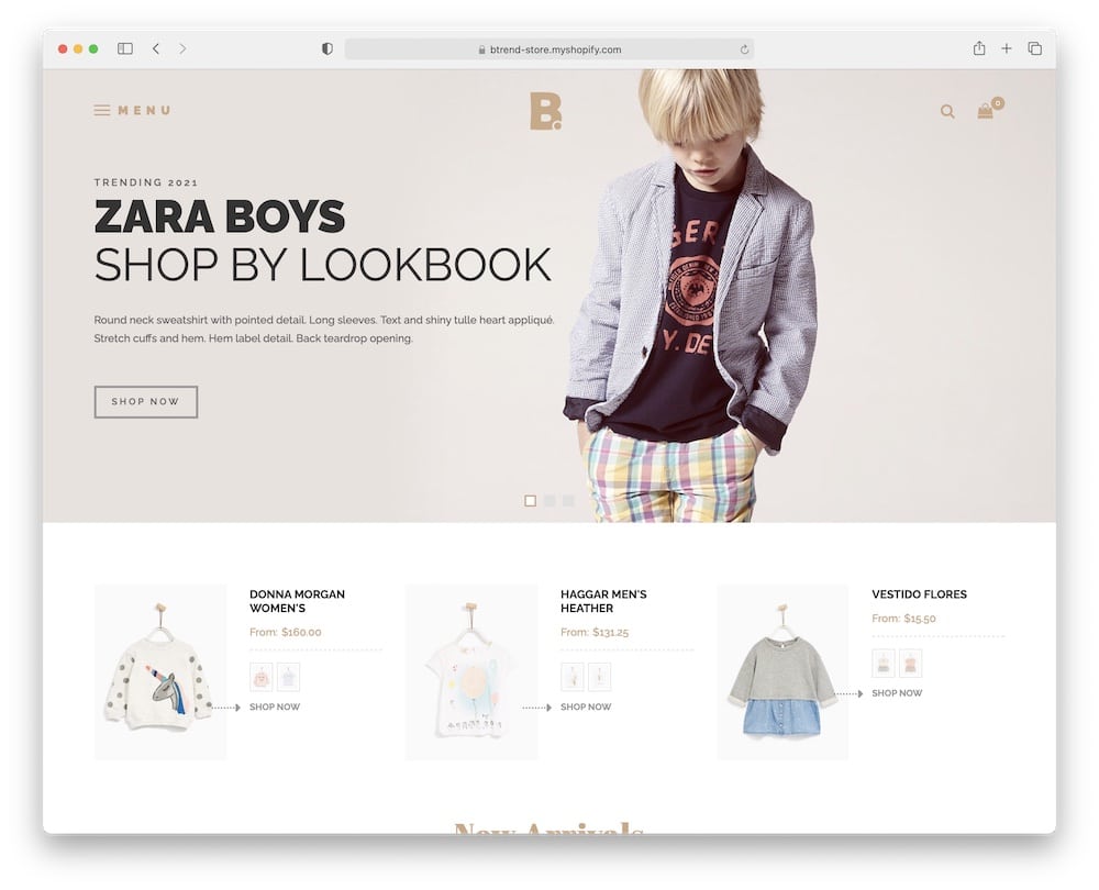 btrend mega menu shopify theme