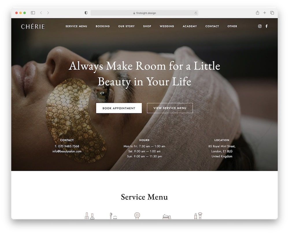 cherie animated wordpress salon theme