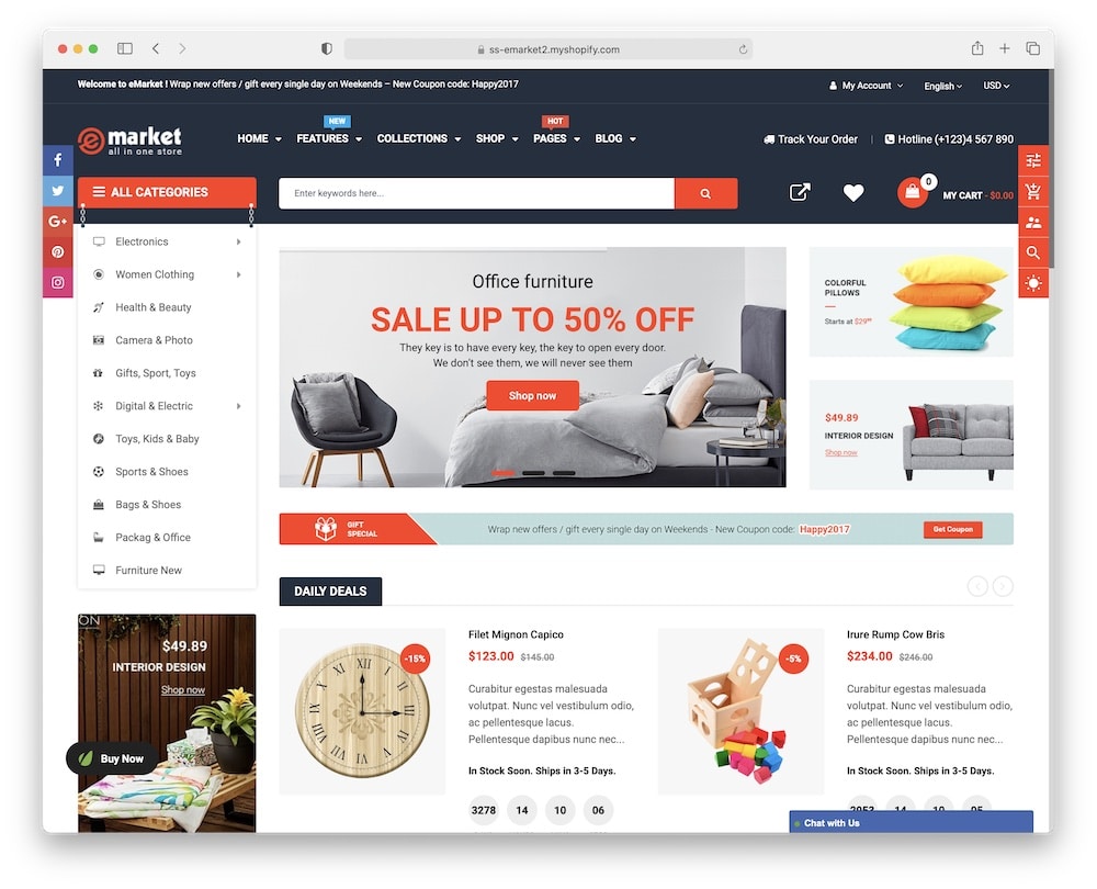 emarket mega menu shopify