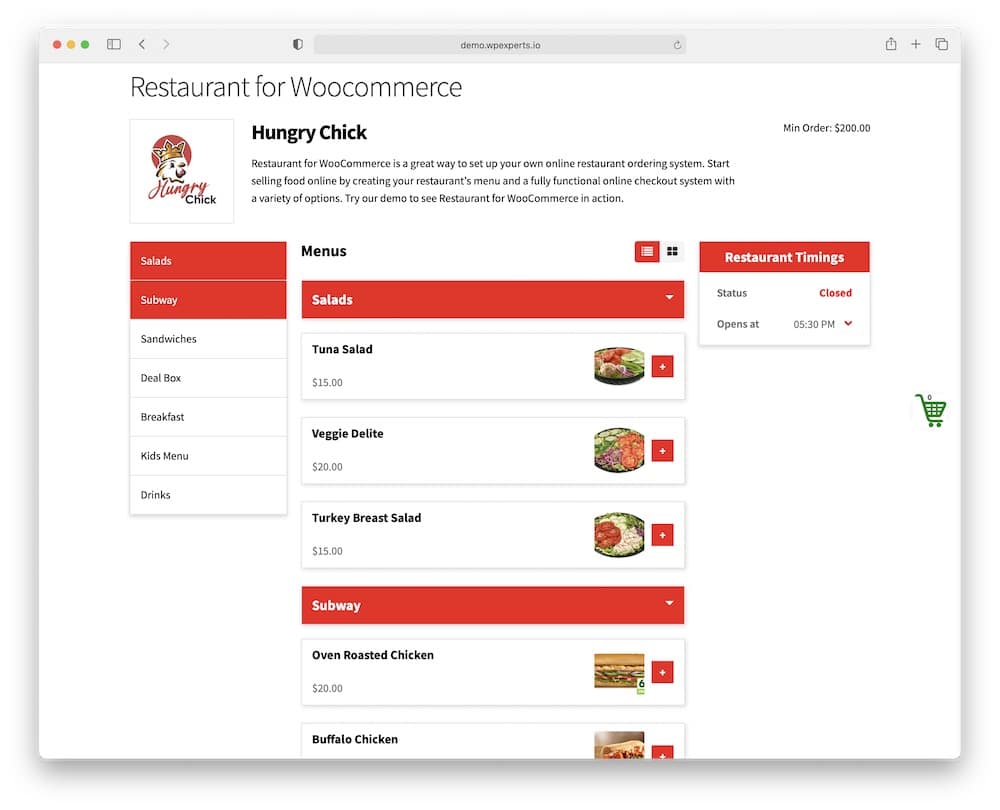 restaurant for woocommerce online menu and ordering system