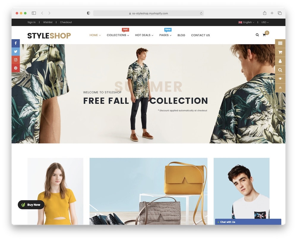 styleshop mega menu sections shopify theme