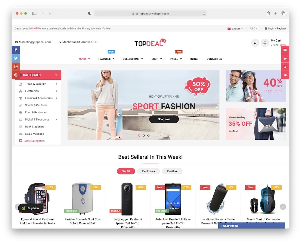 topdeal mega menu drag and drop shopify theme