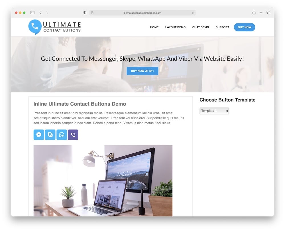 ultimate contact buttons wordpress plugin