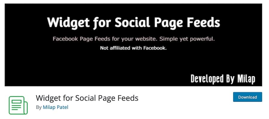 widget for social page feeds