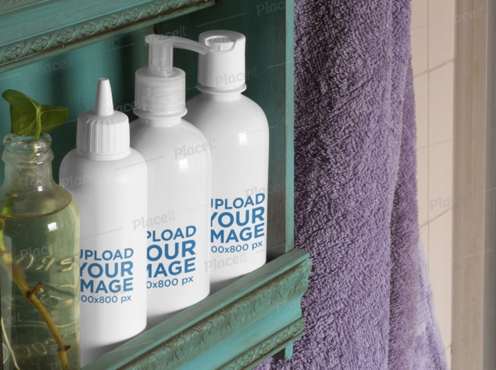 a set of cosmetic bottles mockup