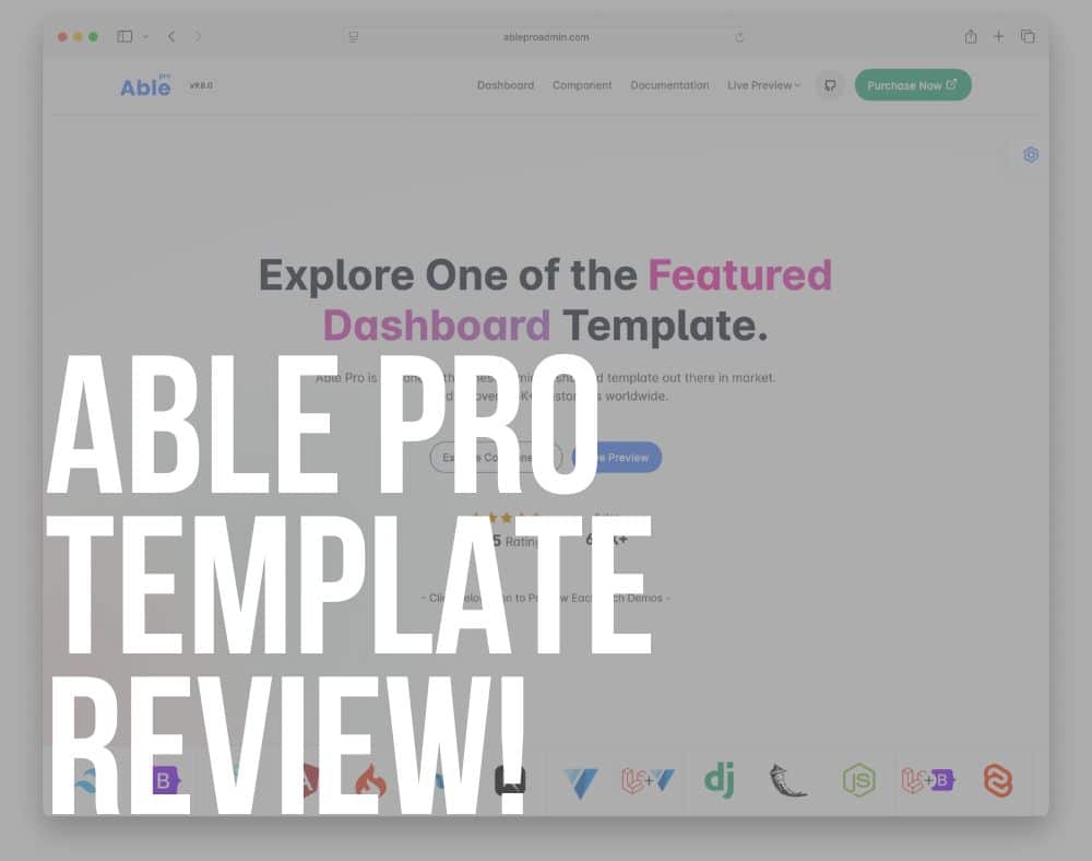 able pro admin template review