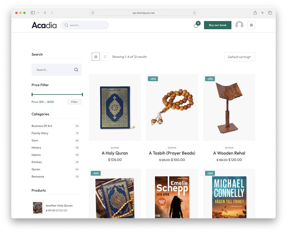 acadia wordpress theme woocommerce monetization