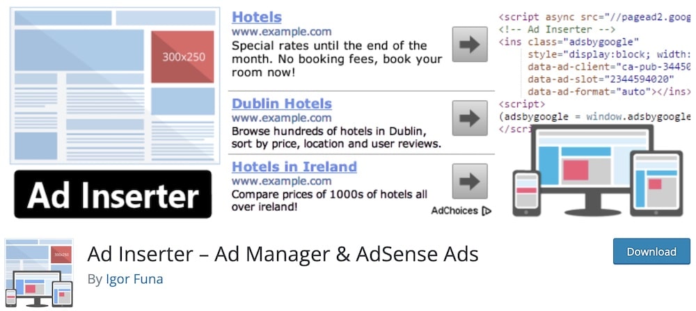 ad inserter wordpress advertising plugin