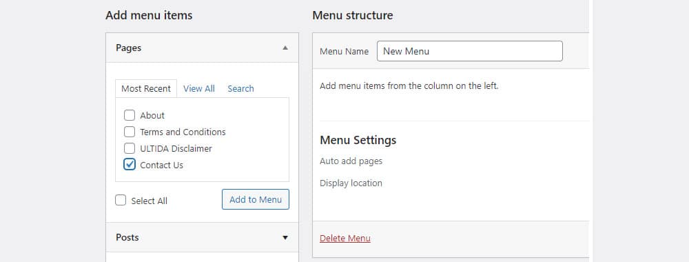 add a new menu item wordpress