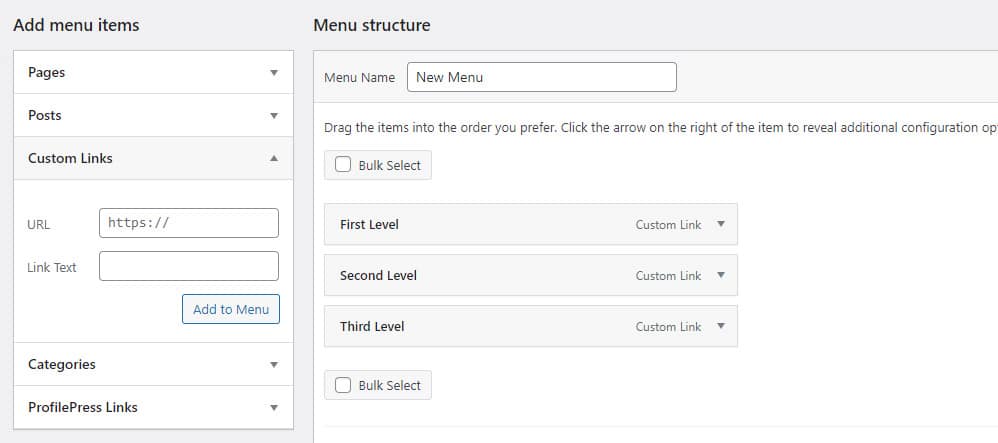 adding sub menu items to the menu in wordpress