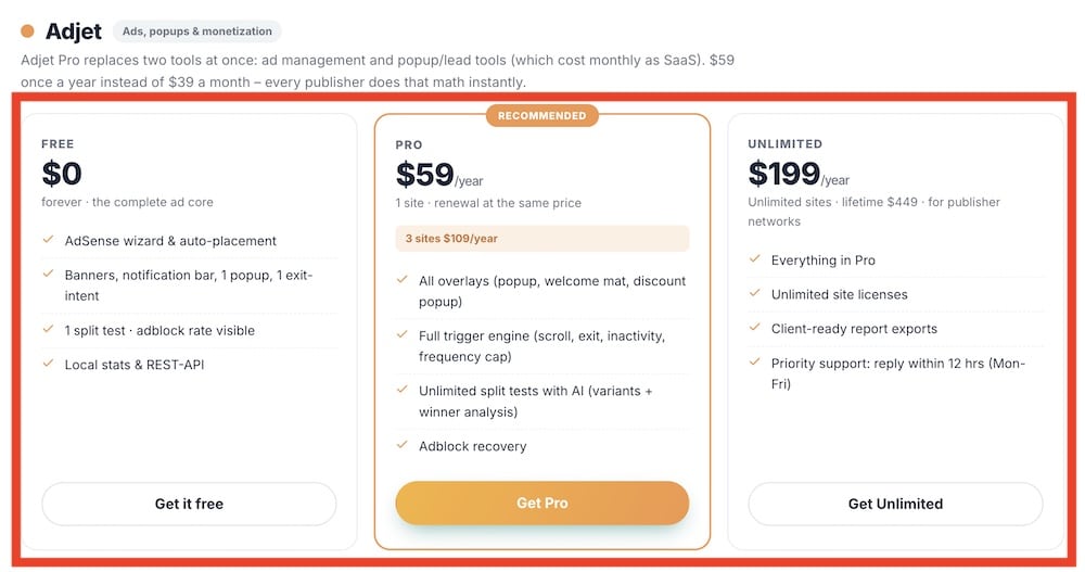 adjet pro plugin pricing