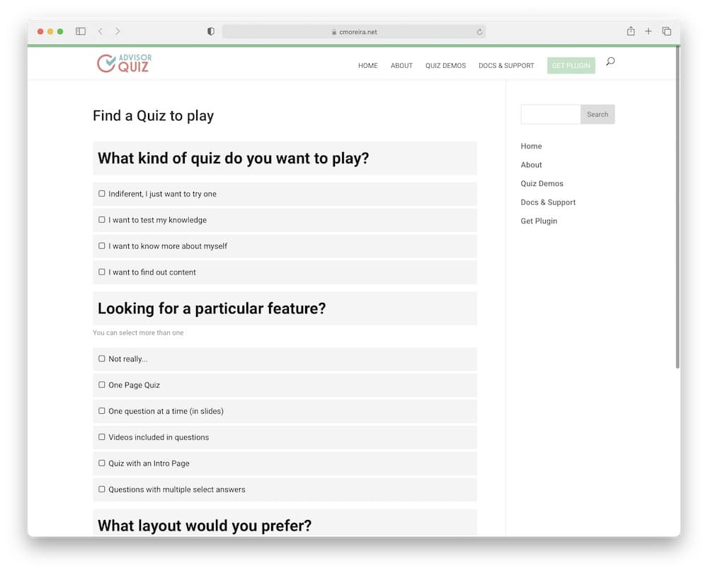 advisor quiz wordpress plugin