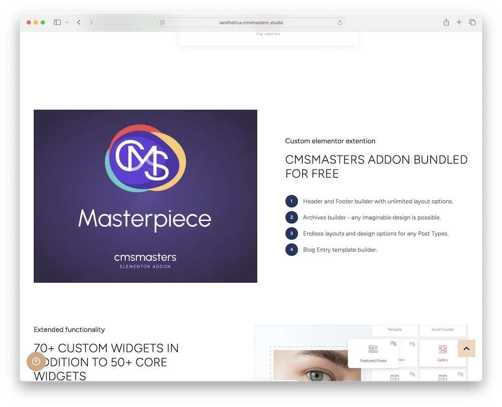 aesthetica wp theme cmsmaster elementor addon