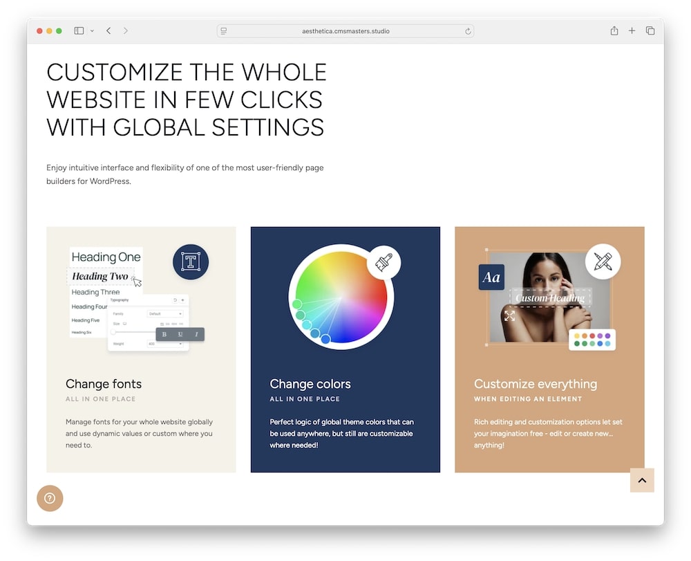 aesthetica wp theme smart global settings
