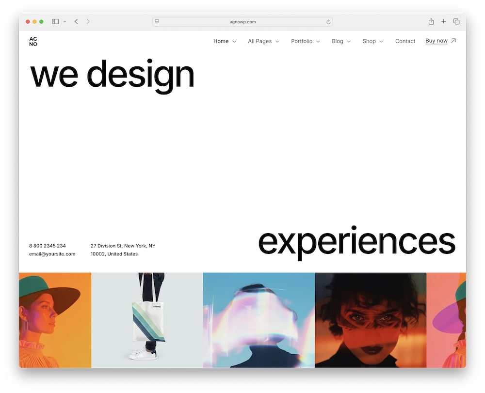 agno wordpress theme predefined demos