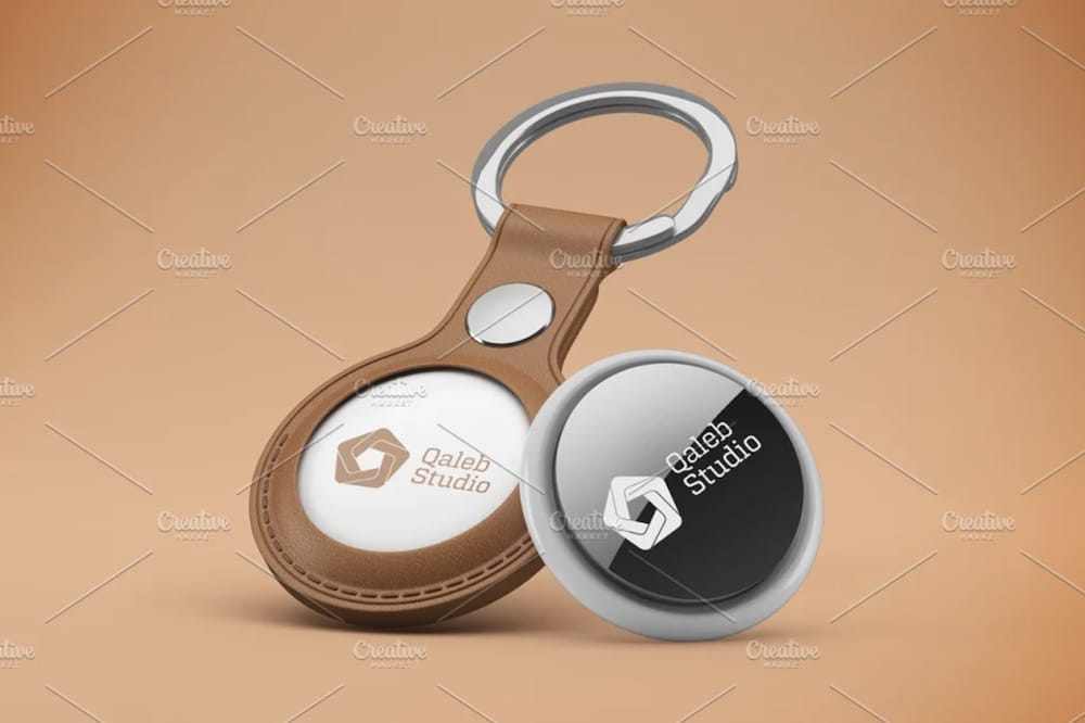 3 Three Transparent Clear Keychains Mockup Front View, PSD