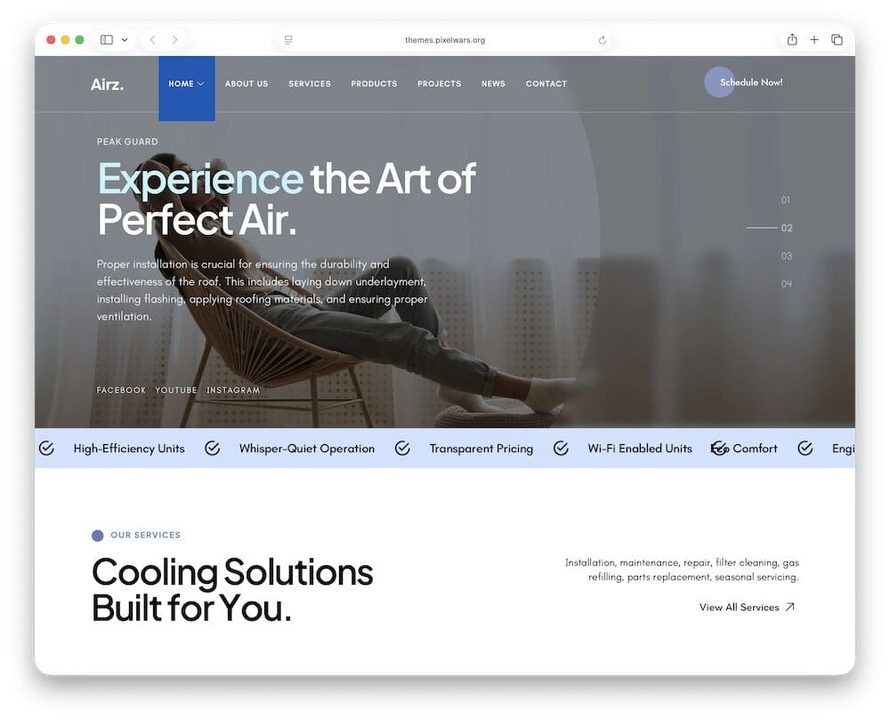 airz hvac wordpress theme