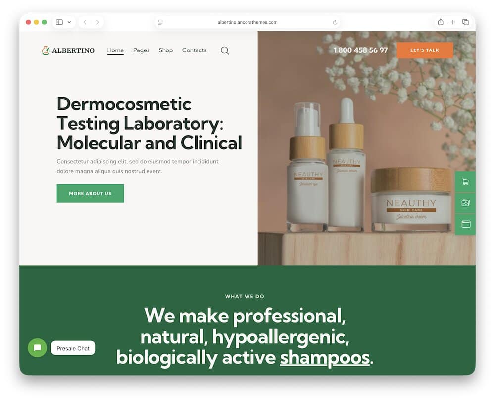 albertino laboratory wordpress theme