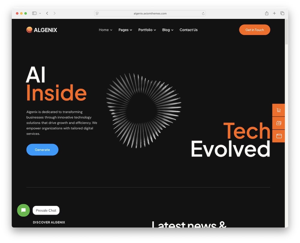 algenix wordpress theme for it and digital agency websites