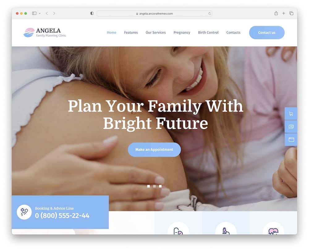 Angela Pregnancy Clinic Wordpress Theme 