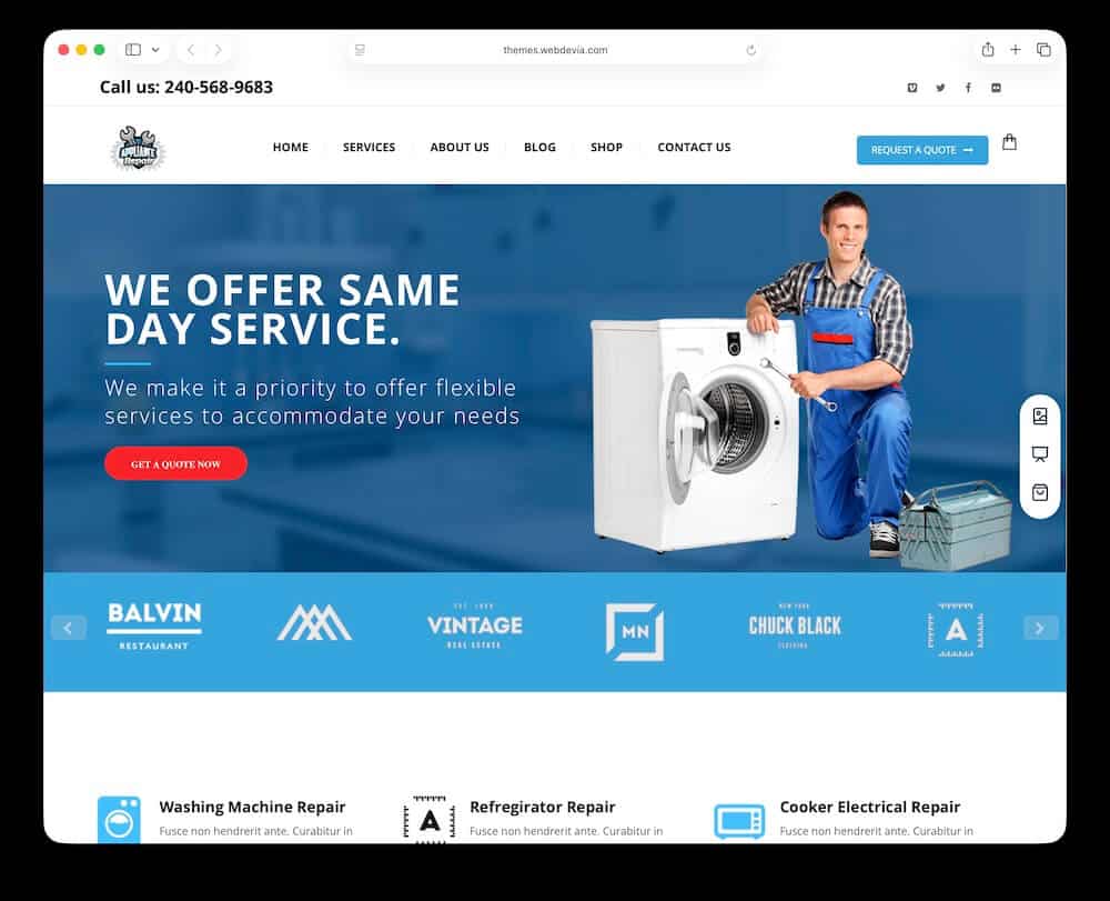 appliance responsive wordpress theme
