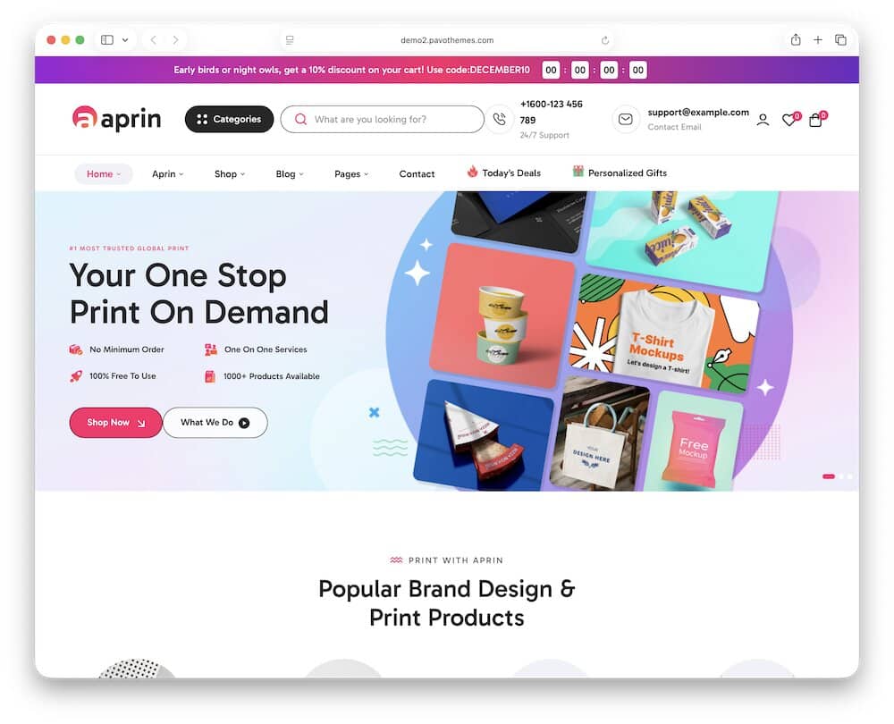 aprin print shop wordpress theme