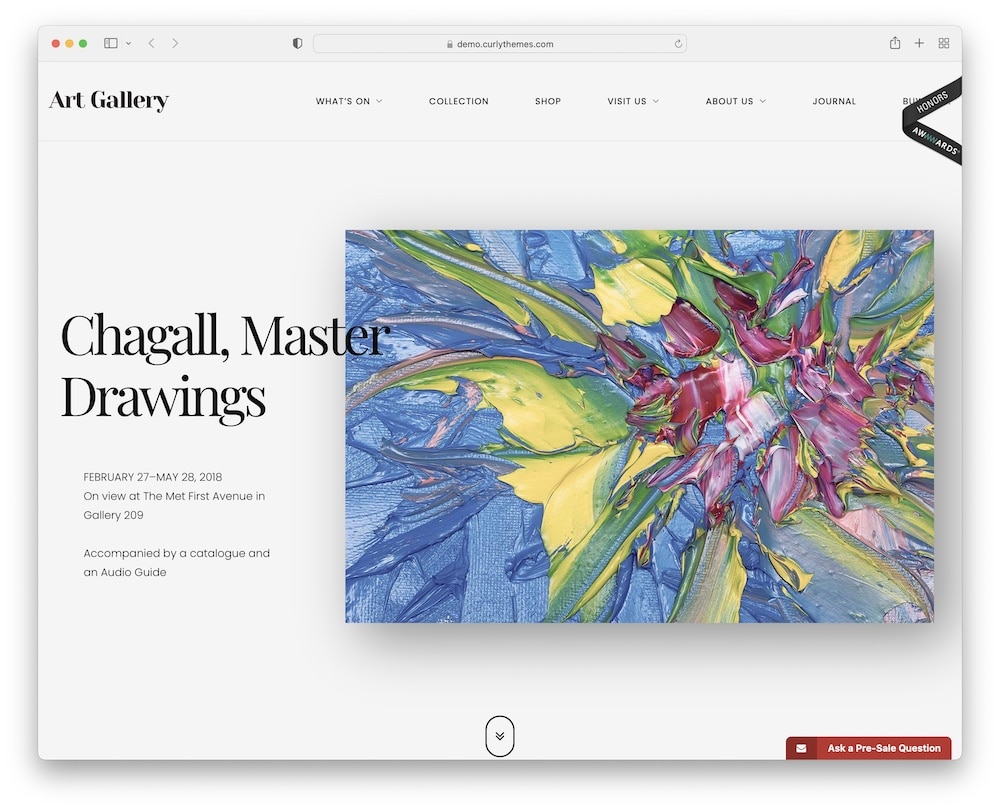 arte wordpress museum theme