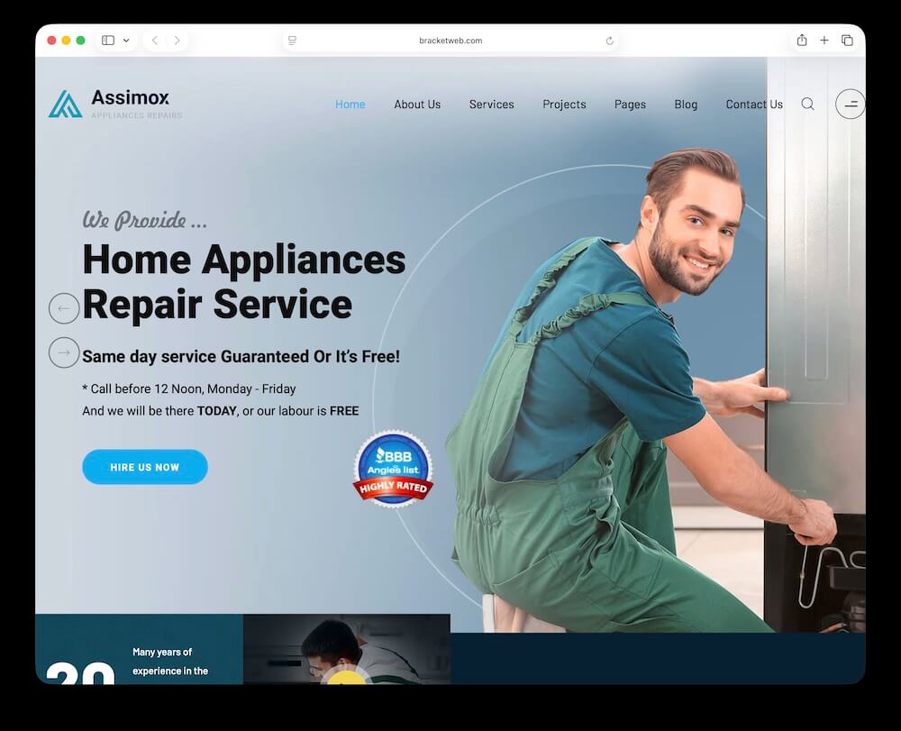 assimox wordpress appliance repair theme