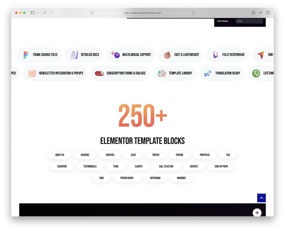 auto clean wordpress theme elementor custom blocks